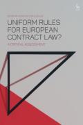Cover of Uniform Rules for European Contract Law? A Critical Assessment
