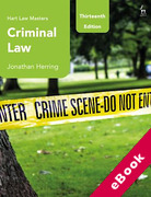 Cover of Hart Law Masters: Criminal Law (eBook)