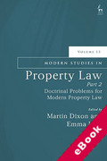 Cover of Modern Studies in Property Law, Volume 13, Part 2: Doctrinal Problems for Modern Property Law (eBook)