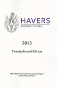 Cover of Havers: Defining The Bar 2013