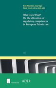 Cover of Who Does What?: On the Allocation of Competences in European Private Law: 2015