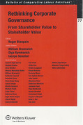 Cover of Rethinking Corporate Governance: from Shareholder Value to Stakeholder Value