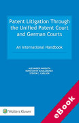 Cover of Patent Litigation Through the Unified Patent Court and German Courts: An International Handbook (eBook)