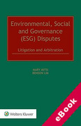 Cover of Environmental, Social and Governance (ESG) Disputes: Litigation and Arbitration (eBook)
