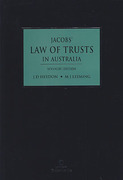 Cover of Jacobs' Law of Trusts in Australia