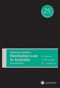 Cover of Mason &#38; Carter's Restitution Law in Australia