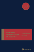 Cover of Statutory Interpretation in Australia