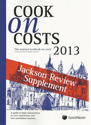Cover of Cook on Costs 2013: Jackson Review Supplement