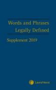 Cover of Words and Phrases Legally Defined 5th ed: 2019 Supplement