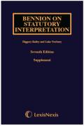 Cover of Bennion on Statutory Interpretation 7th ed: 1st Supplement