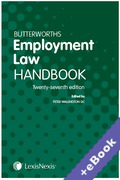 Cover of Butterworths Employment Law Handbook 2019 (Book & eBook Pack)