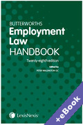 Cover of Butterworths Employment Law Handbook 2020 (Book & eBook Pack)