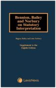 Cover of Bennion, Bailey &#38; Norbury on Statutory Interpretation 8th ed: 1st Supplement