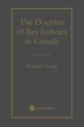 Cover of The Doctrine of Res Judicata in Canada