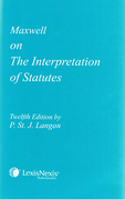 Cover of Maxwell on the Interpretation of Statutes