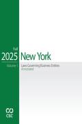 Cover of New York Laws Governing Business Entities: Annotated Statutes and Rules - Fall 2025 Edition
