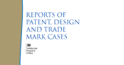 Cover of Reports of Patent, Design and Trade Mark Cases: Bound Volume Only (Subscription)