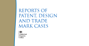 Cover of Reports of Patent Design and Trade Mark Cases: Parts and Bound Volume (Subscription)