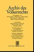 Cover of Archiv des V&#246;lkerrechts - AVR