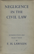 Cover of Negligence in the Civil Law: Introduction and Select Texts