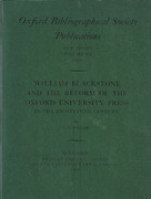 Cover of William Blackstone and the Reform of the Oxford University Press in the Eighteenth Century