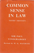Cover of Common Sense in Law 3rd ed