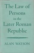 Cover of The Law of Persons in the Later Roman Republic