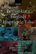 Cover of Rethinking English Homicide Law