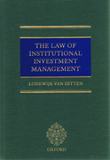 Cover of The Law of Institutional Investment Management