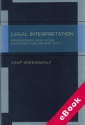Cover of Legal Interpretation: Broader Perspectives and Private Texts (eBook)