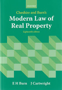 Cover of Cheshire and Burn's Modern Law of Real Property