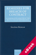 Cover of Remedies for Breach of Contract: A Comparative Analysis of the Protection of Performance (eBook)