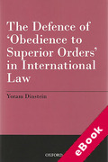 Cover of The Defence of 'Obedience to Superior Orders' in International Law (eBook)