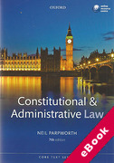 Cover of Core Text: Constitutional and Administrative Law (eBook)