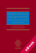 Cover of Company Meetings and Resolutions: Law, Practice, and Procedure (eBook)