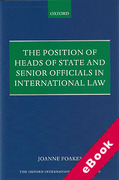 Cover of Position of Heads of State and Senior Officials in International Law (eBook)