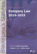 Cover of Blackstone's Statutes on Company Law 2014 - 2015