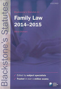 Cover of Blackstone's Statutes on Family Law 2014 - 2015