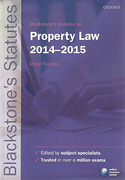 Cover of Blackstone's Statutes on Property Law 2014 - 2015