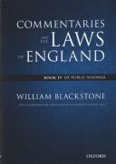 Cover of Commentaries on the Laws of England: Book IV: Of Public Wrongs