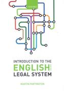 Cover of Introduction to the English Legal System 2018-2019