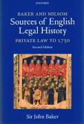 Cover of Baker and Milsom's Sources of English Legal History: Private Law to 1750