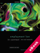 Cover of Employment Law in Context: Text and Materials (eBook)