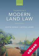 Cover of Thompson's Modern Land Law (eBook)