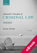 Cover of Ashworth's Principles of Criminal Law (eBook)