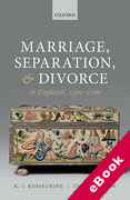 Cover of Marriage, Separation, and Divorce in England, 1500-1700 (eBook)
