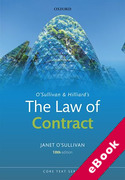 Cover of O'Sullivan & Hilliard's The Law of Contract (eBook)
