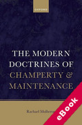 Cover of The Modern Doctrines of Champerty and Maintenance (eBook)