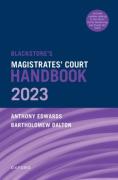 Cover of Blackstone's Magistrates' Court Handbook 2023