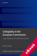 Cover of Collegiality in the European Commission: Legal Substance and Institutional Practice (eBook)